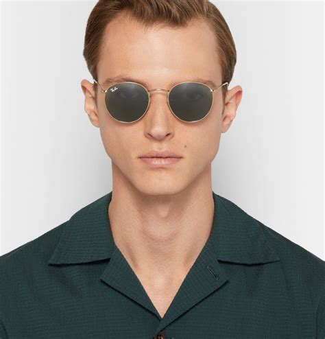 round metal sunglasses mens|rayban sunglasses round metal folding.